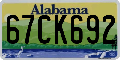 AL license plate 67CK692