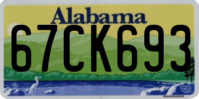 AL license plate 67CK693