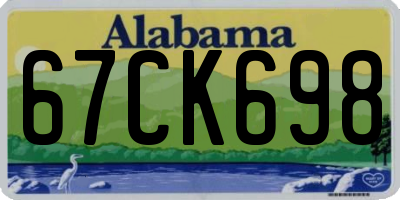 AL license plate 67CK698