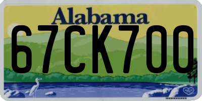AL license plate 67CK700