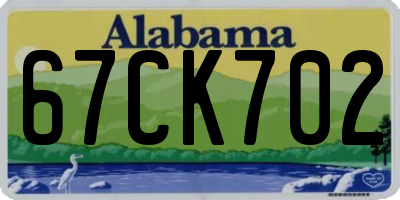AL license plate 67CK702