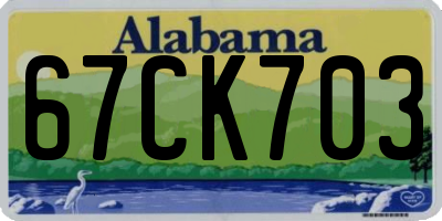 AL license plate 67CK703