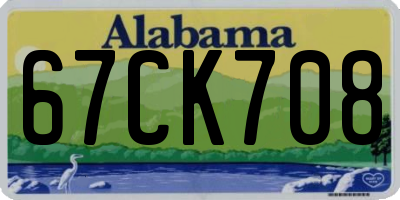 AL license plate 67CK708