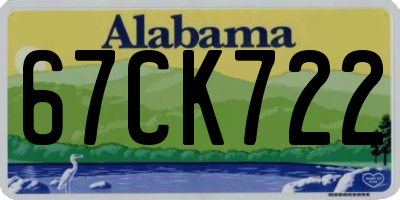 AL license plate 67CK722