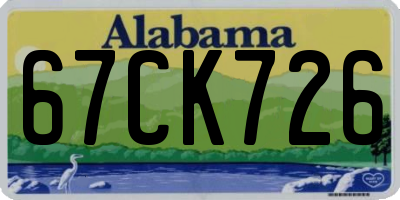 AL license plate 67CK726