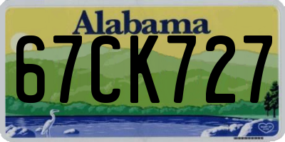 AL license plate 67CK727