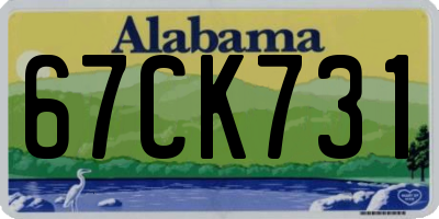 AL license plate 67CK731