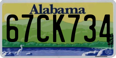 AL license plate 67CK734