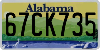 AL license plate 67CK735