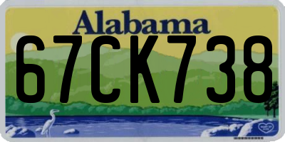 AL license plate 67CK738