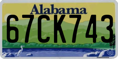 AL license plate 67CK743