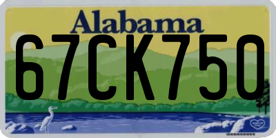 AL license plate 67CK750