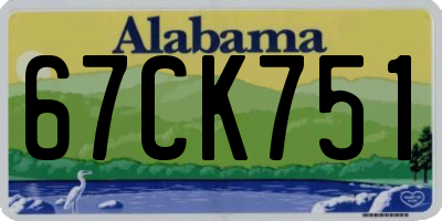 AL license plate 67CK751