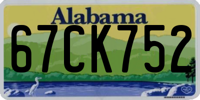 AL license plate 67CK752