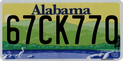 AL license plate 67CK770
