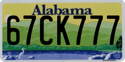 AL license plate 67CK777