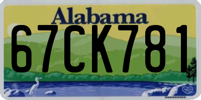 AL license plate 67CK781