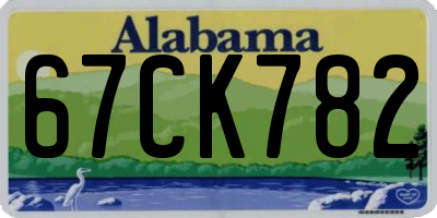 AL license plate 67CK782
