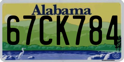 AL license plate 67CK784