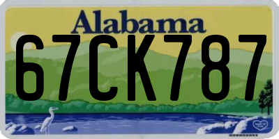 AL license plate 67CK787