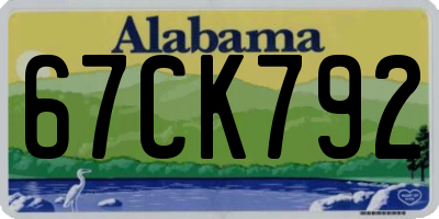 AL license plate 67CK792