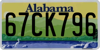 AL license plate 67CK796