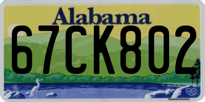AL license plate 67CK802