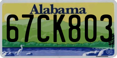 AL license plate 67CK803