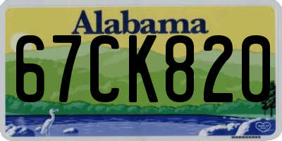 AL license plate 67CK820