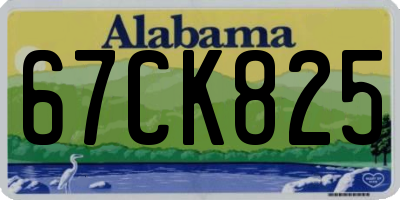 AL license plate 67CK825