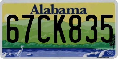 AL license plate 67CK835