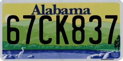 AL license plate 67CK837
