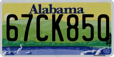 AL license plate 67CK850