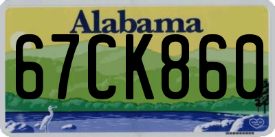 AL license plate 67CK860