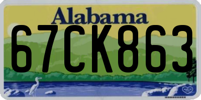 AL license plate 67CK863