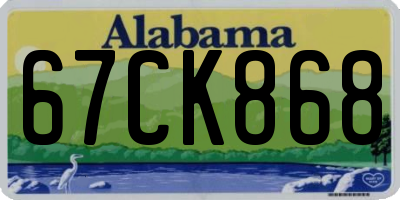 AL license plate 67CK868