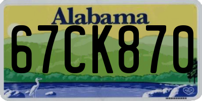 AL license plate 67CK870