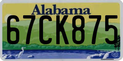 AL license plate 67CK875