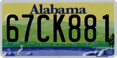 AL license plate 67CK881