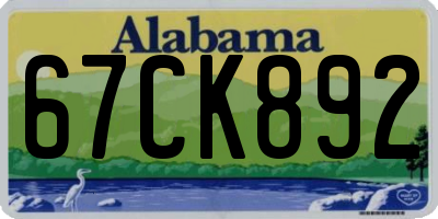 AL license plate 67CK892