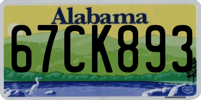 AL license plate 67CK893