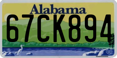 AL license plate 67CK894