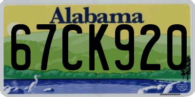 AL license plate 67CK920