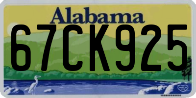 AL license plate 67CK925