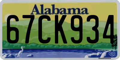 AL license plate 67CK934