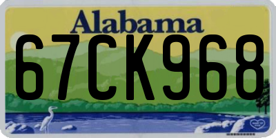 AL license plate 67CK968