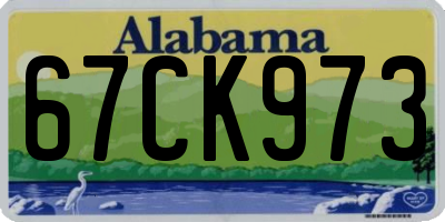 AL license plate 67CK973