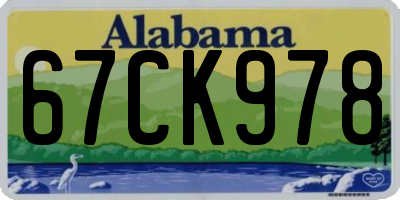 AL license plate 67CK978