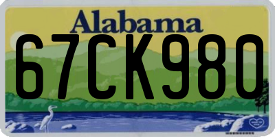 AL license plate 67CK980