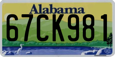 AL license plate 67CK981